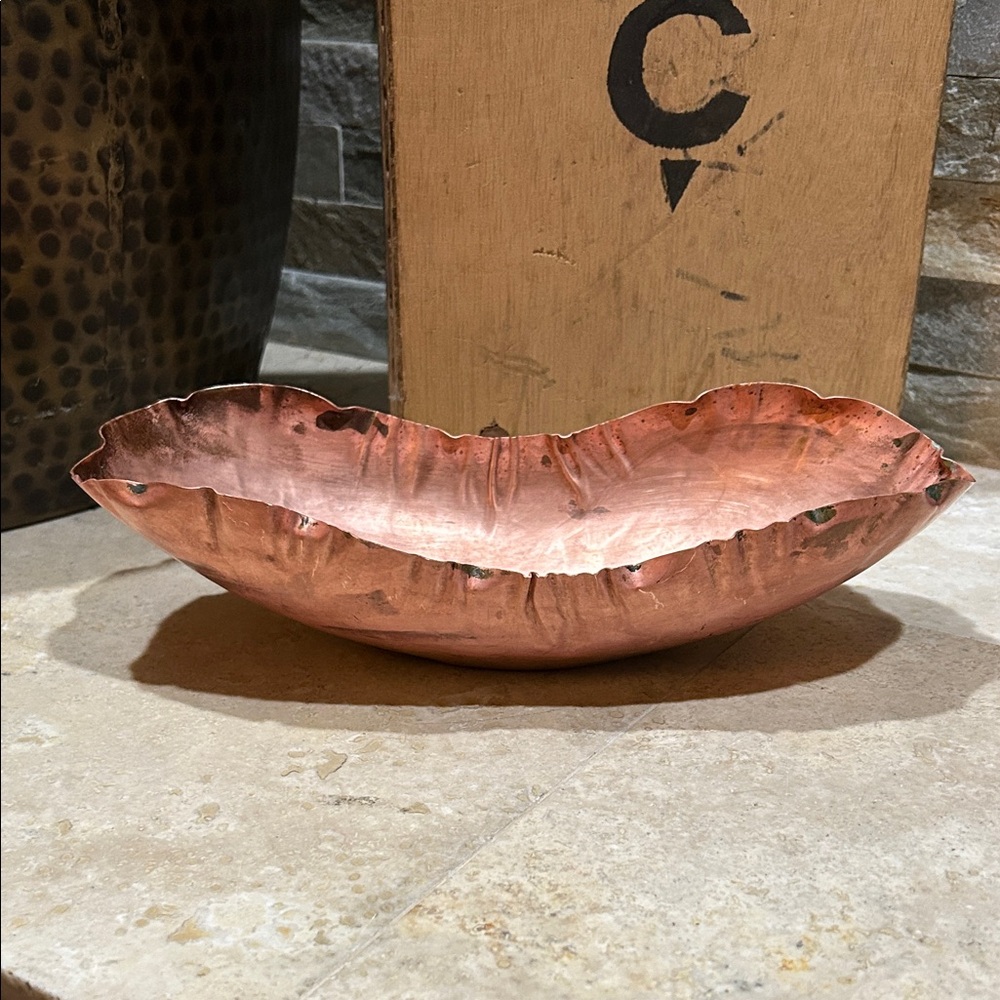 Copper Ruffled Bowl created by master craftsman Drumgold